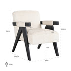 Fauteuil Cooper witte chenille (Bergen 900 witte chenille)