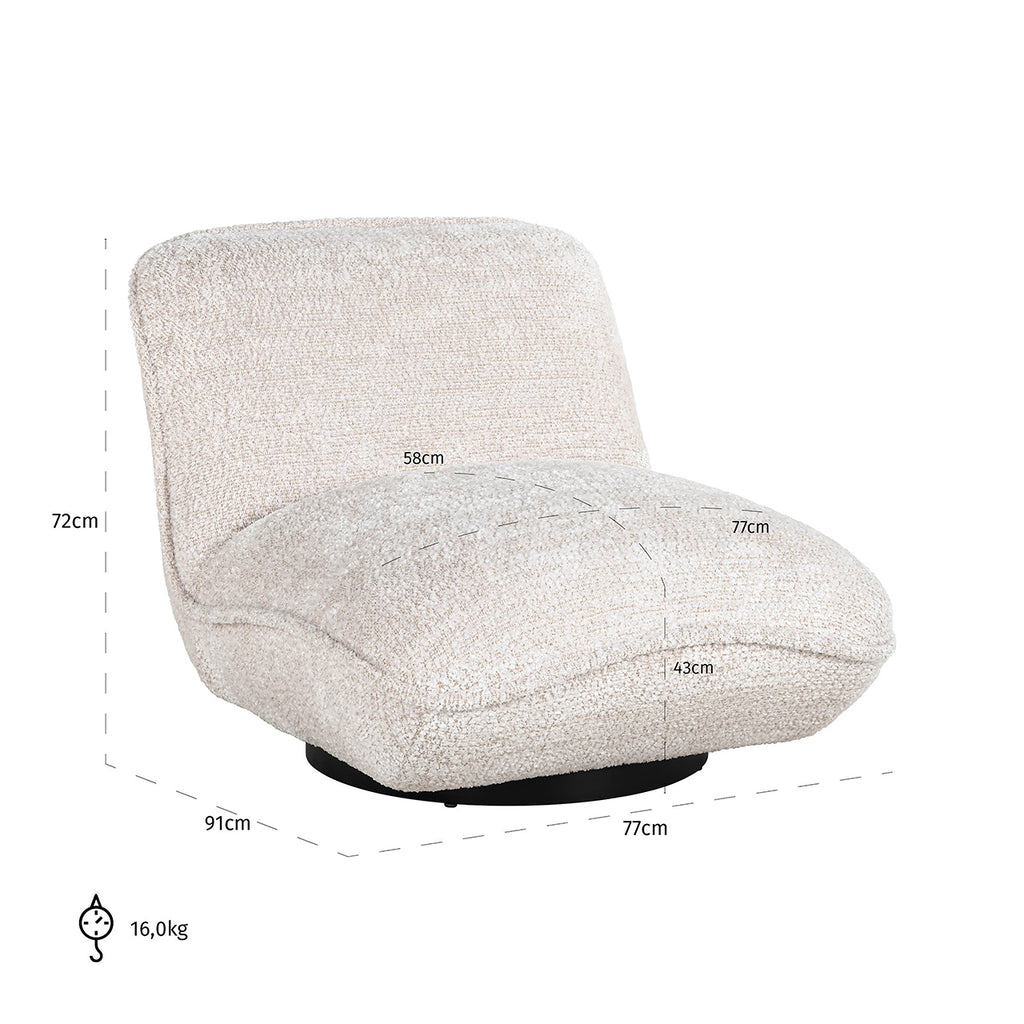 Fauteuil Ophelia prachtig crème (Be Lovely 11 Cream)