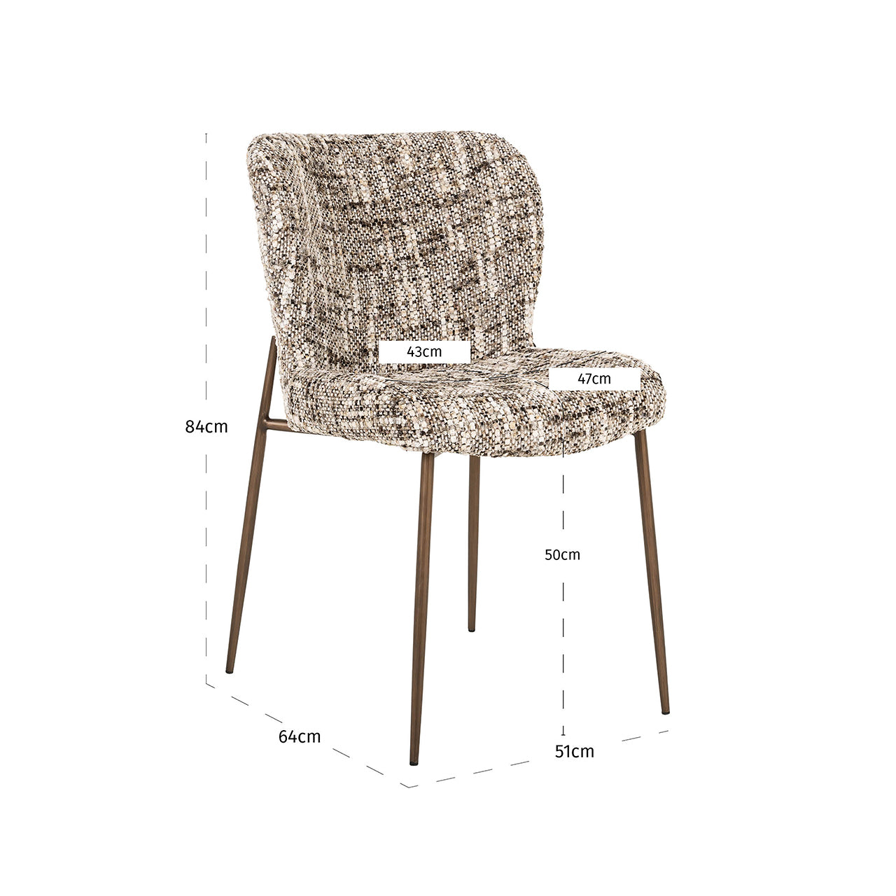 Stoel Odarby bruin omara (set van 2) (Omara 08 bruin)