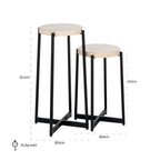 Bijzettafel Dillinger set van 2 (Beige)