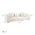 Bank Lusso 3-zits beige chenille (Niagara 902 beige Chenille)