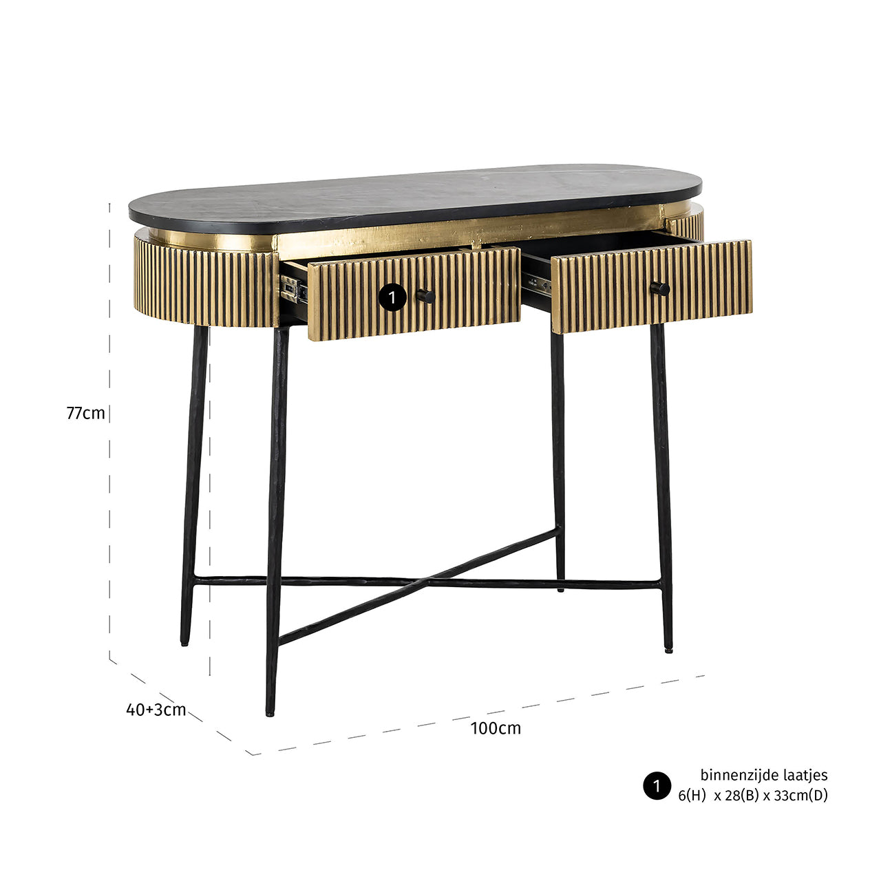 Wandtafel Ironville (Goud)