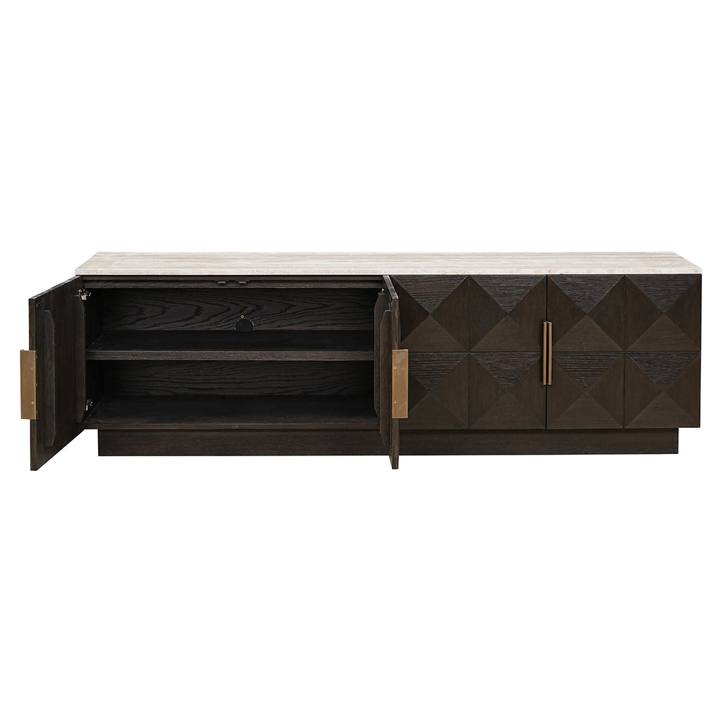 Tv-meubel Claremont 4-deurs (Bruin)