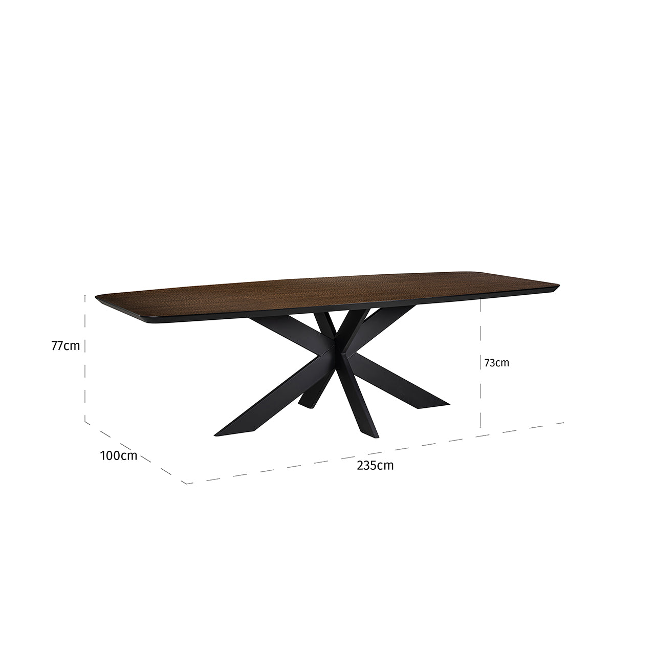 Eettafel Bonvoy bruin 235 (Bruin)