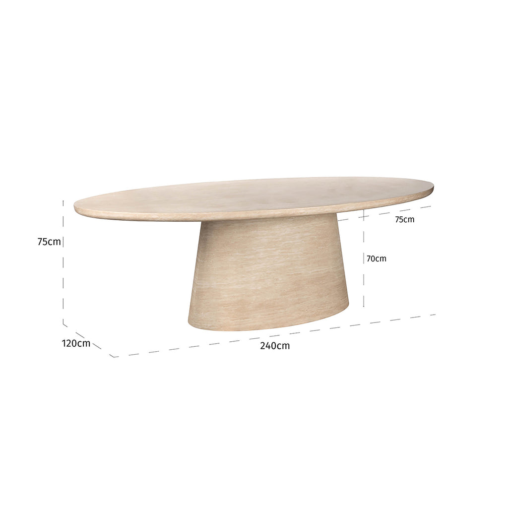 Eettafel Fictus 240 Travertijn nep (Beige)
