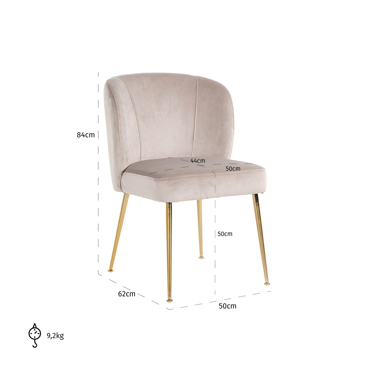 Stoel Cannon khaki / geborsteld goud (Quartz Khaki 903)