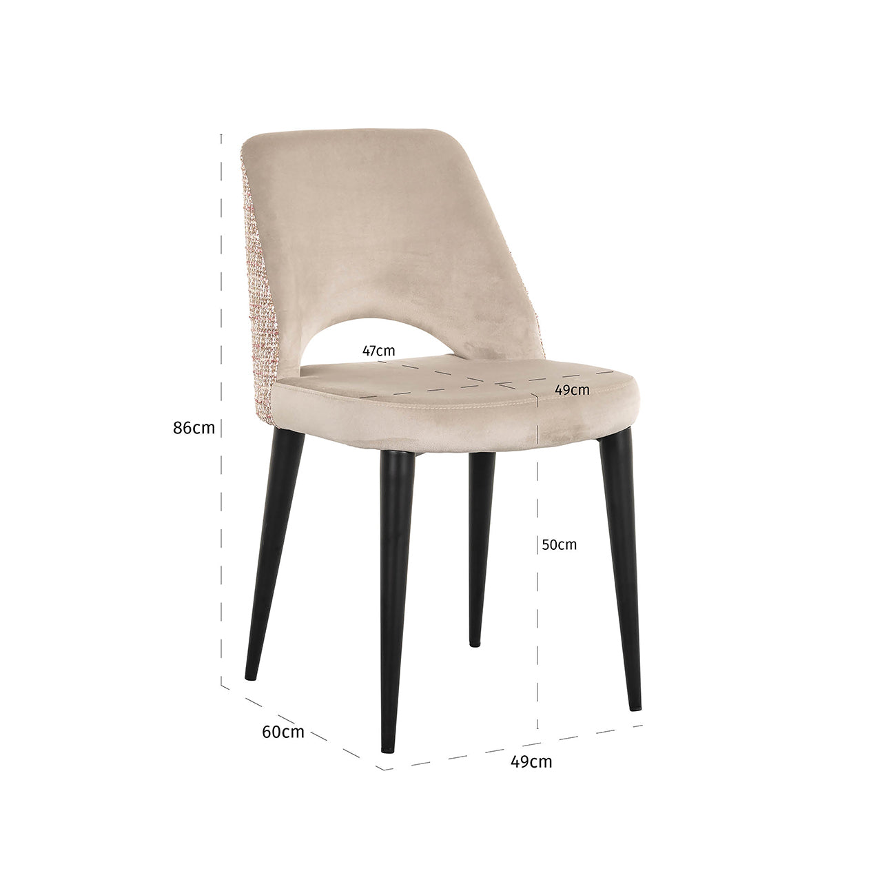 Stoel Tabitha trendy roze / kwarts khaki (Wees trendy 1673 roze)