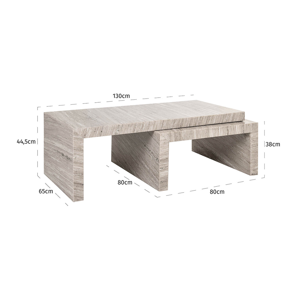 Salontafel Novaz set van 2 (Zand)