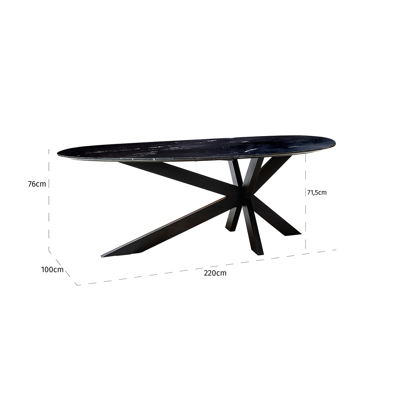 Eettafel Trocadero zwart (Zwart)