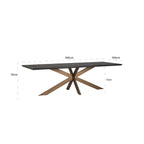 Eettafel Blackbone messing 260 (Zwart rustiek)