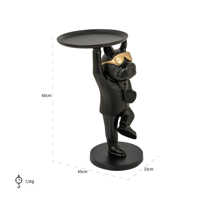 Bijzettafel Bullie (Zwart/goud)