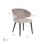 Stoel Indigo khaki fluweel (Quartz Khaki 903)