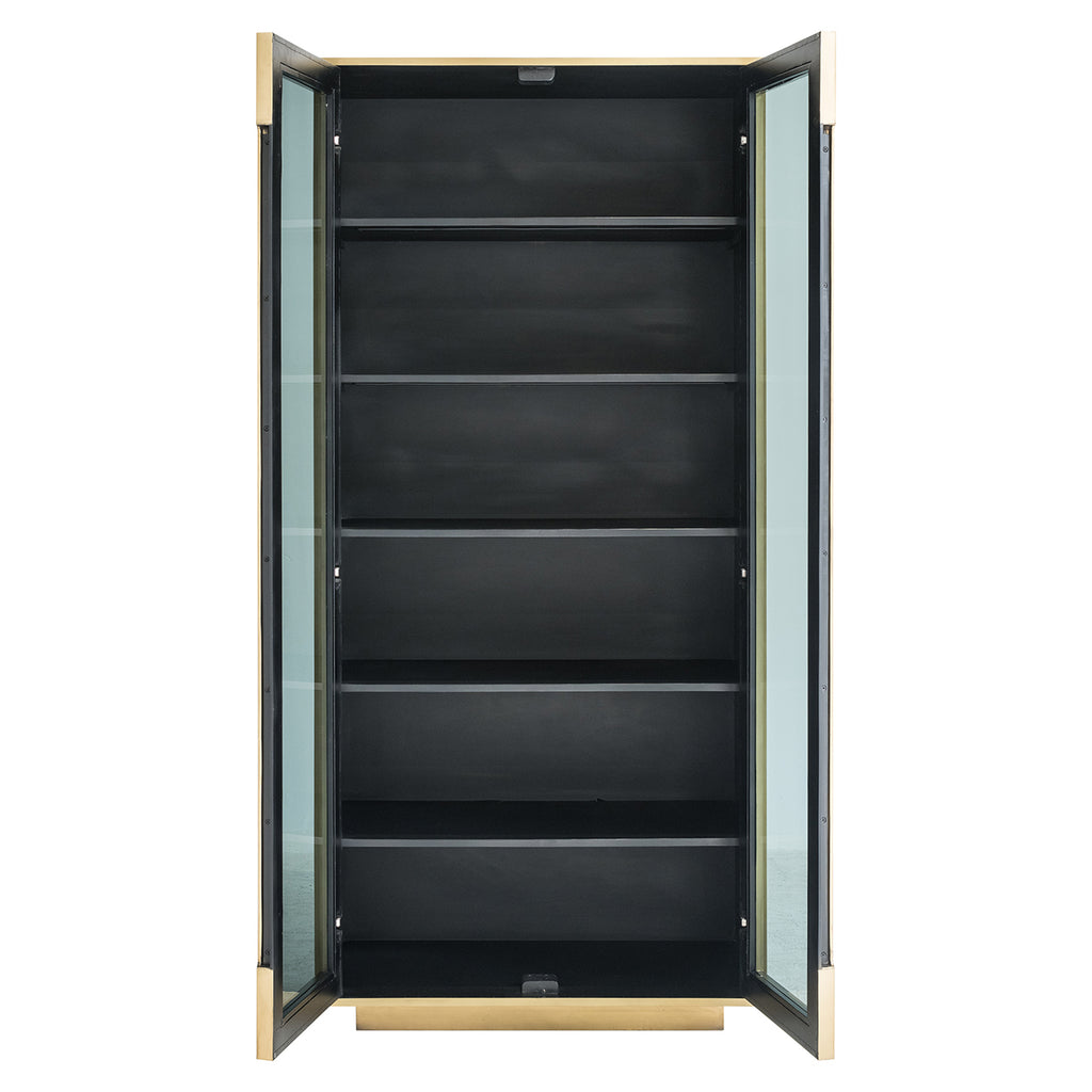Wandkast Finsbury 2-deurs (Zwart/goud)