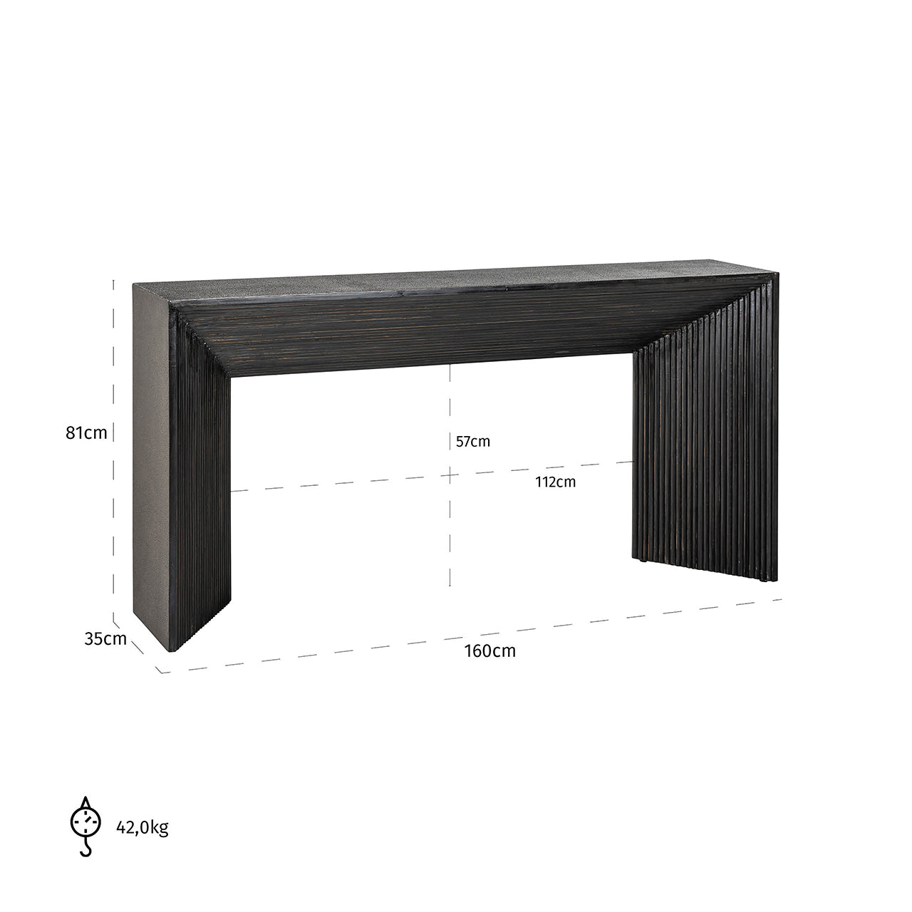 Wandtafel Gizen (Zwart/goud)