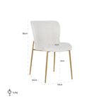Stoel Odessa wit bouclé / geborsteld goud (Kopenhagen 900 Bouclé Wit)