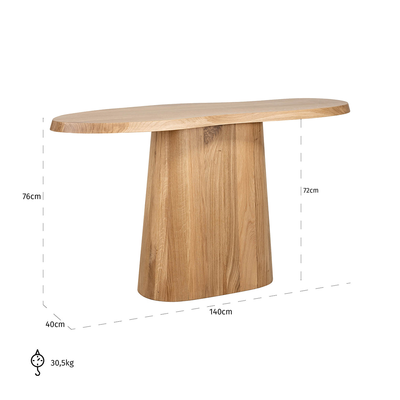 Wandtafel Riva (Natuurlijk eiken)