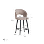 Counterstoel Savoy khaki fluweel (Quartz Khaki 903)