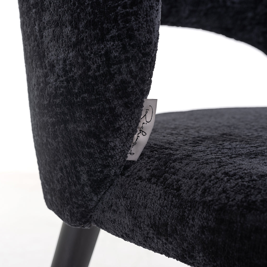 Stoel Savoy zwart chenille (Bergen 809 zwart chenille)
