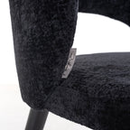 Stoel Savoy zwart chenille (Bergen 809 zwart chenille)