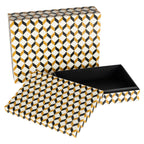 Opbergbox Frences set van 2 (Zwart/goud)
