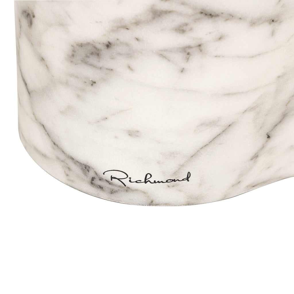 Bijzettafel Rockyard faux wit marmer indoor/outdoor (Wit)