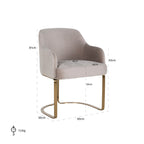 Stoel Hadley khaki fluweel brandvertragend (FR-Quartz 903 Khaki)