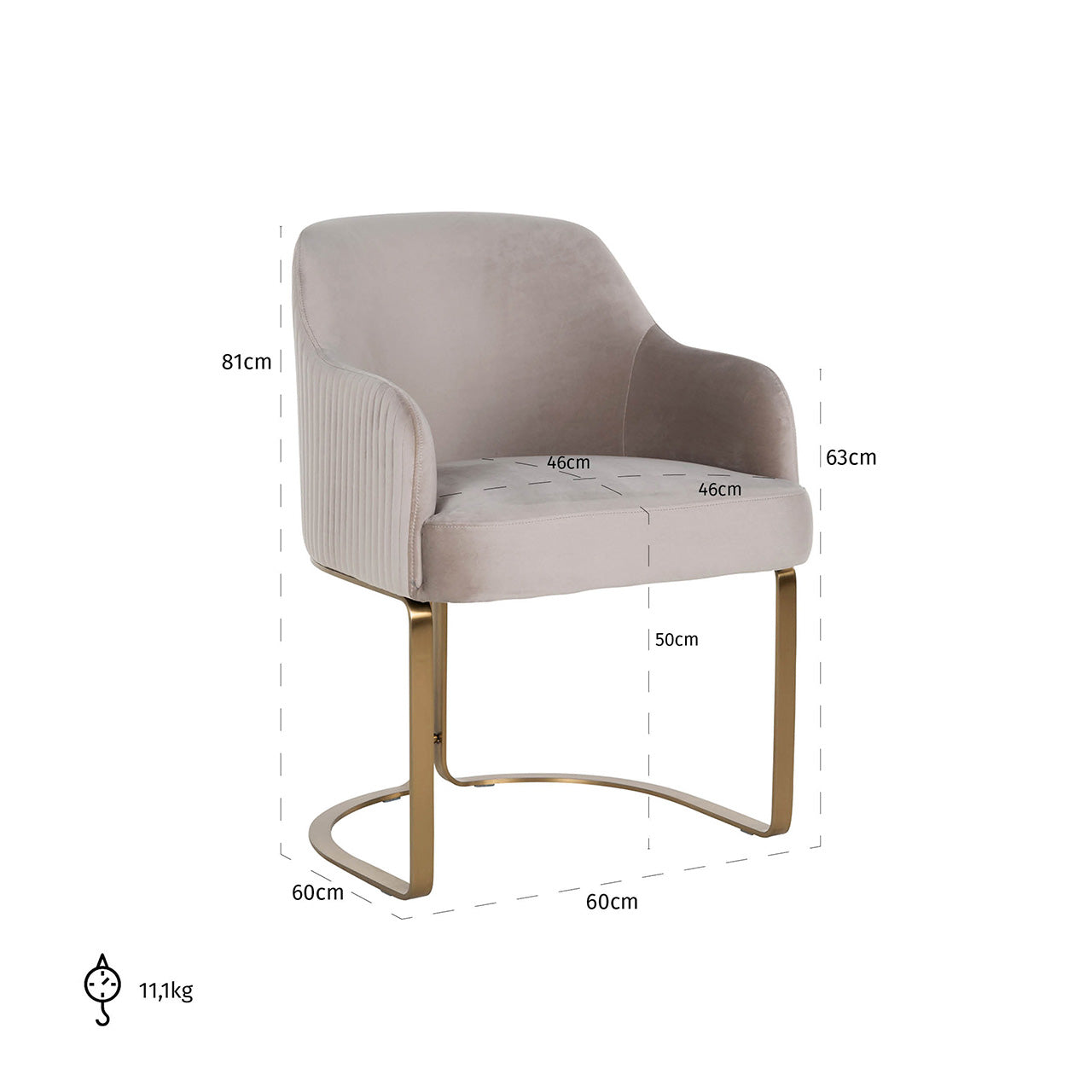 Stoel Hadley khaki fluweel brandvertragend (FR-Quartz 903 Khaki)