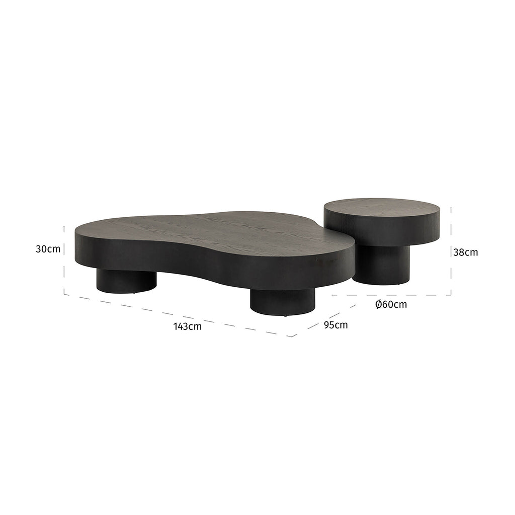 Salontafel Bogor set van 2 donker koffie (Donker koffie)