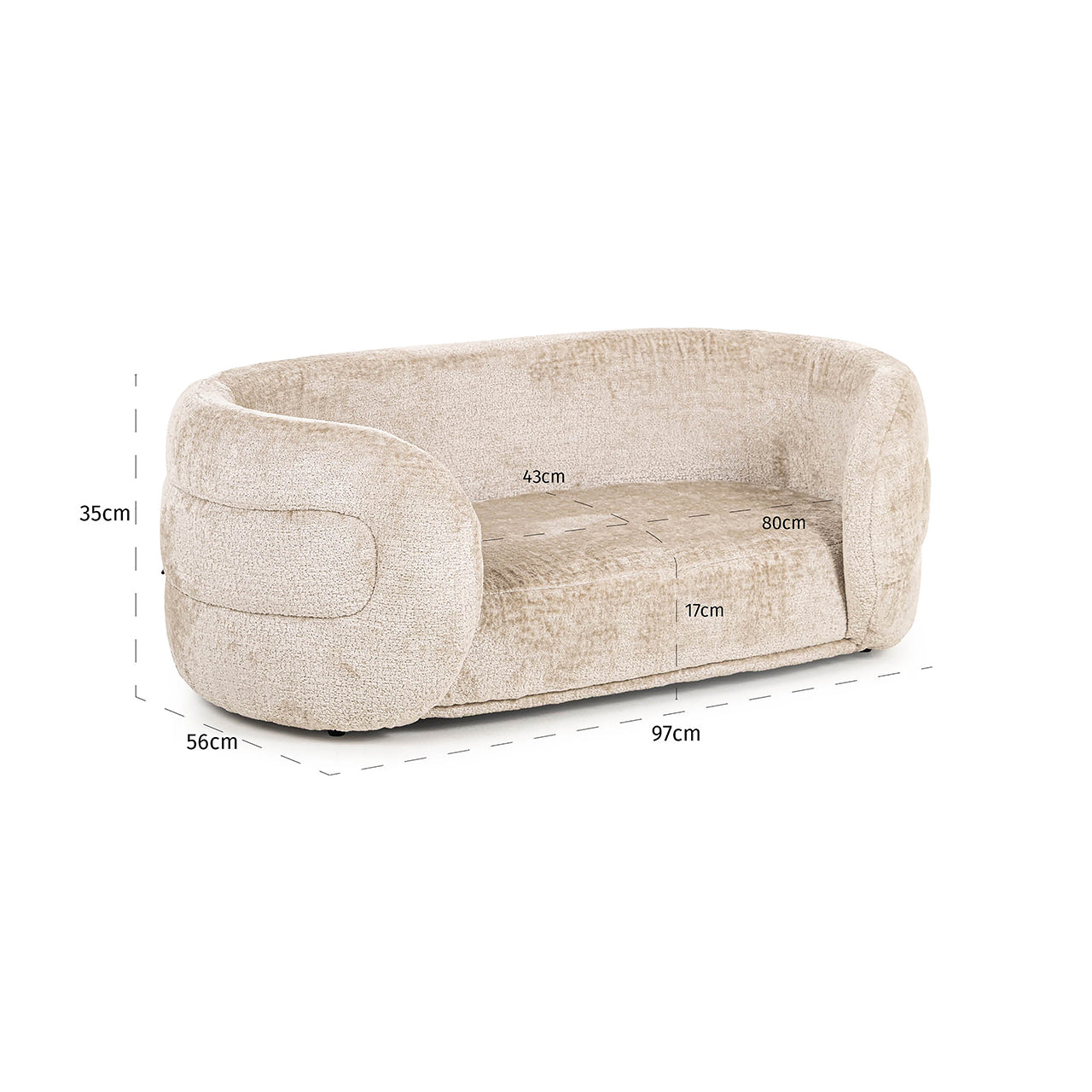 Huisdierenbed Bingo klei chenille (Bergen 902 klei chenille)