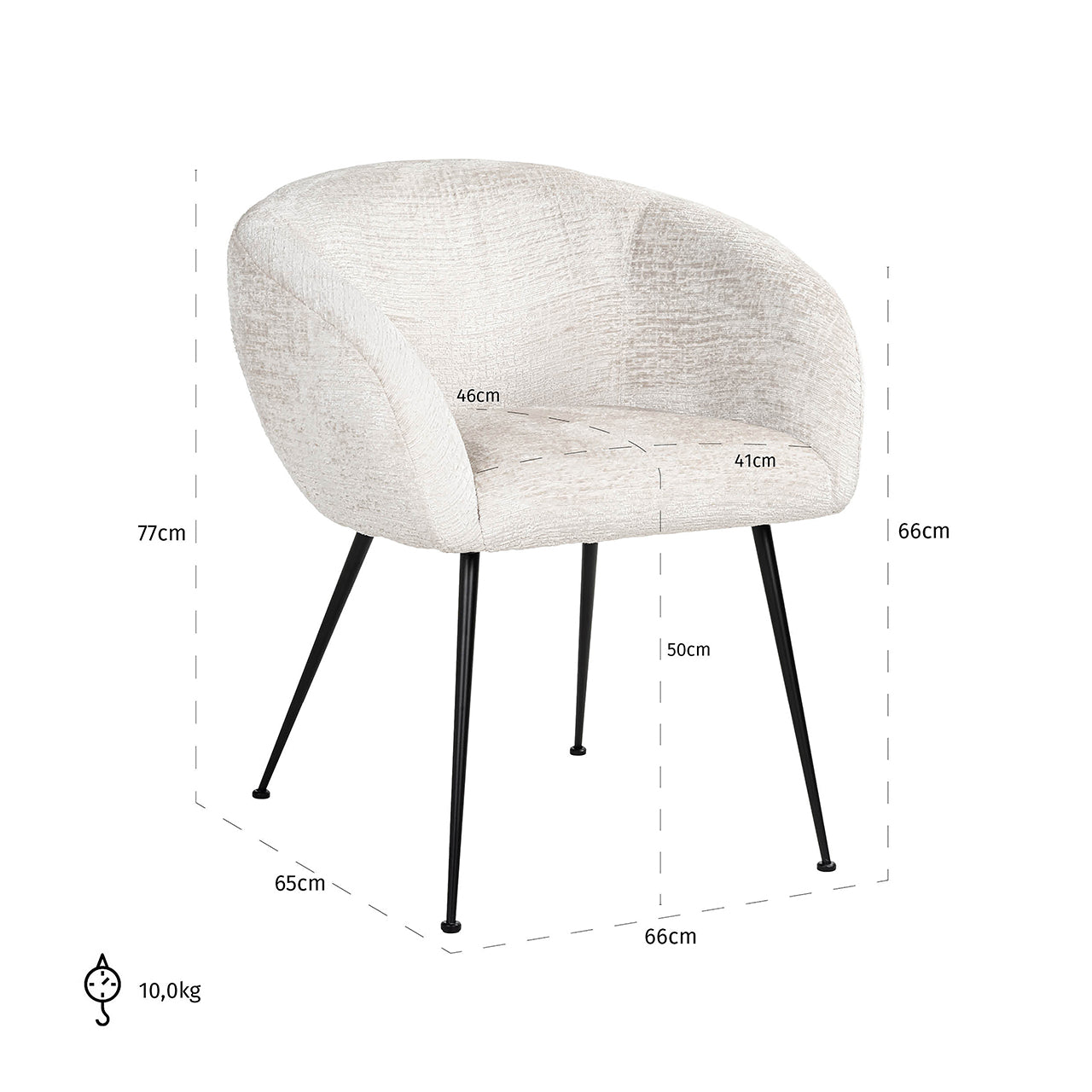 Stoel Ruby crème fusion (Fusion crème 02)
