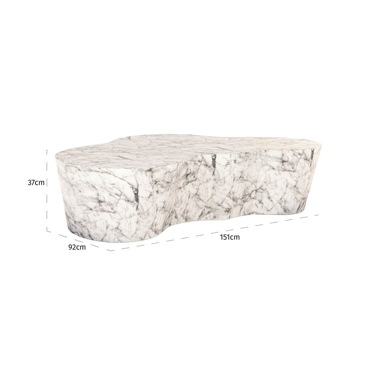 Salontafel Rockyard faux wit marmer indoor/outdoor (Wit)