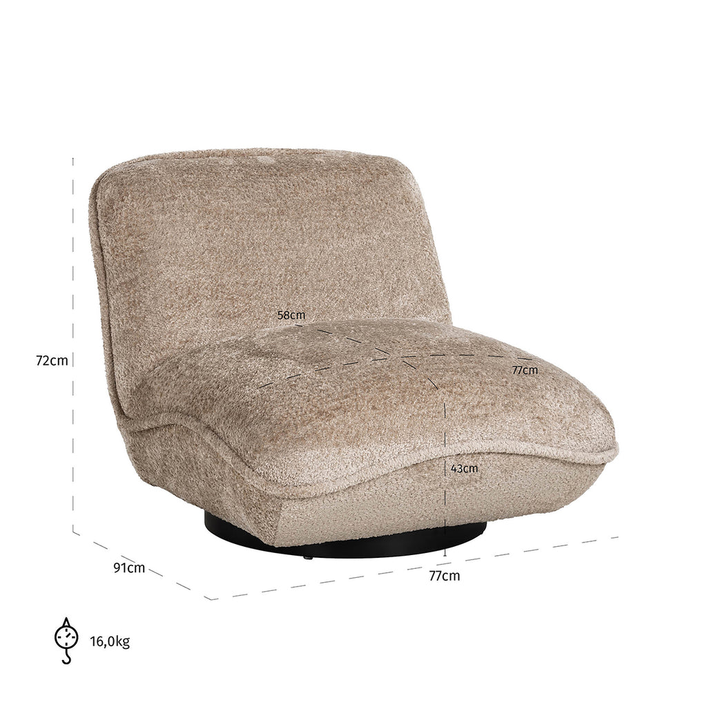 Fauteuil Ophelia schapen natuur (Schapen 01 natuur)