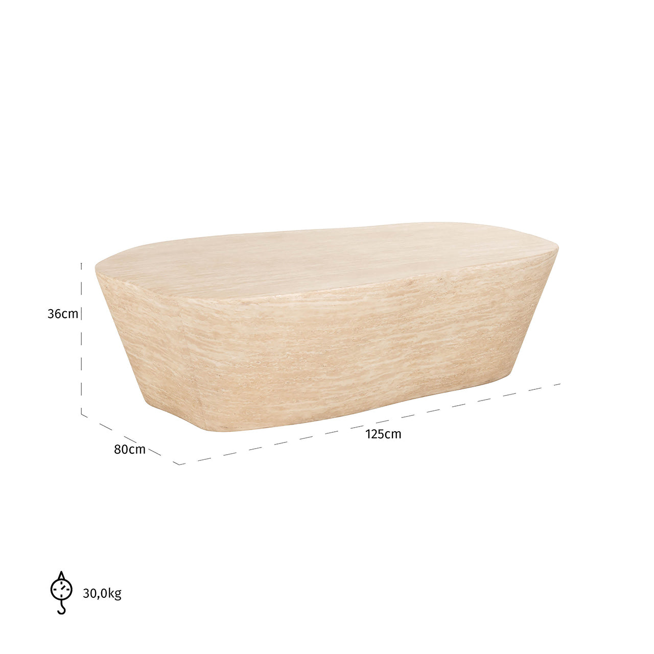 Salontafel Fictus Travertijn nep (Beige)