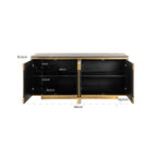 Dressoir Finsbury 4-deurs (Zwart/goud)