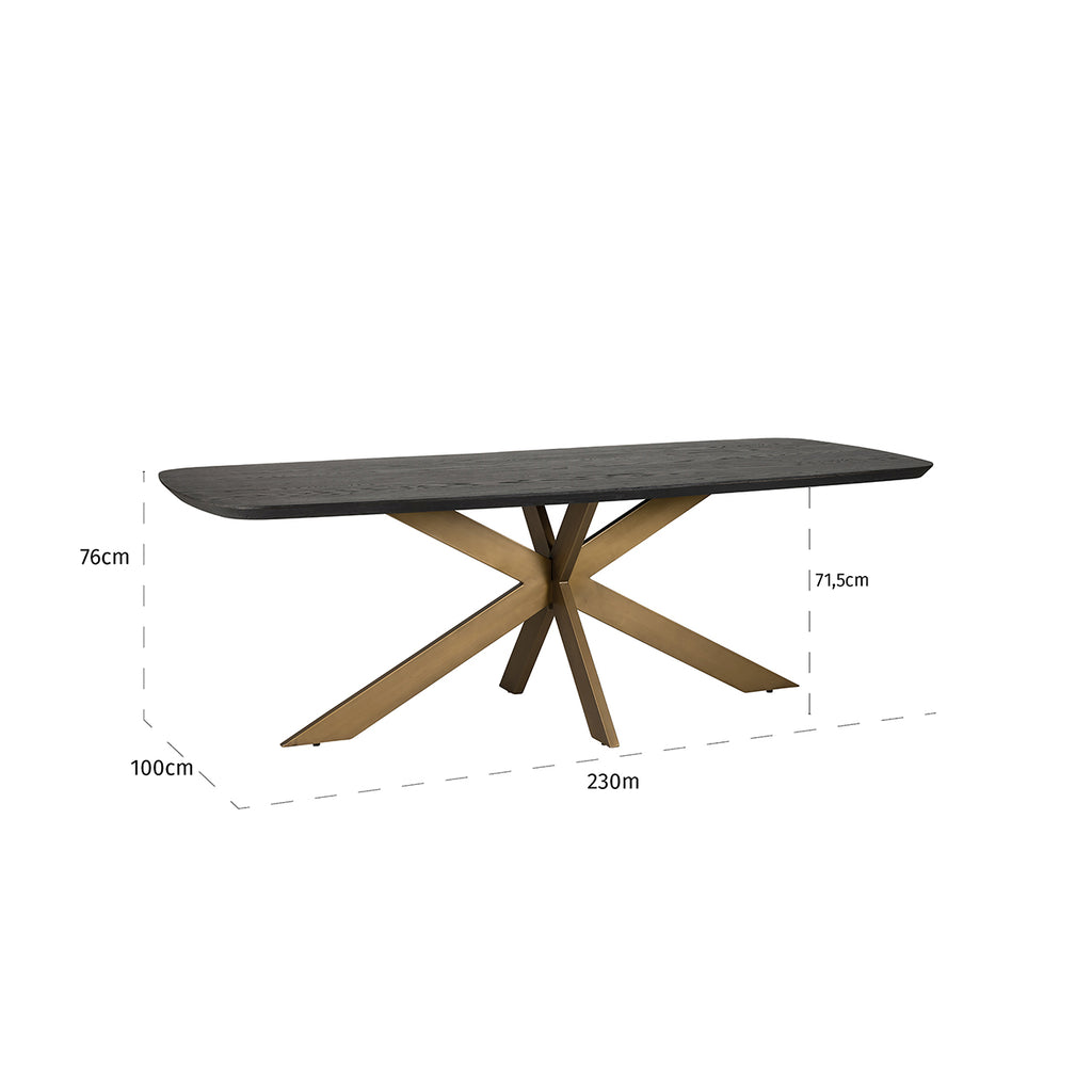 Eettafel Cambon 230 Deens ovaal (Donker koffie)