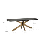 Eettafel Cambon 230 Deens ovaal (Donker koffie)