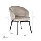 Stoel Amphara khaki fluweel brandvertragend (FR-Quartz 903 Khaki)