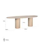 Eettafel Renaissance organisch Italiaans Travertijn (Beige)