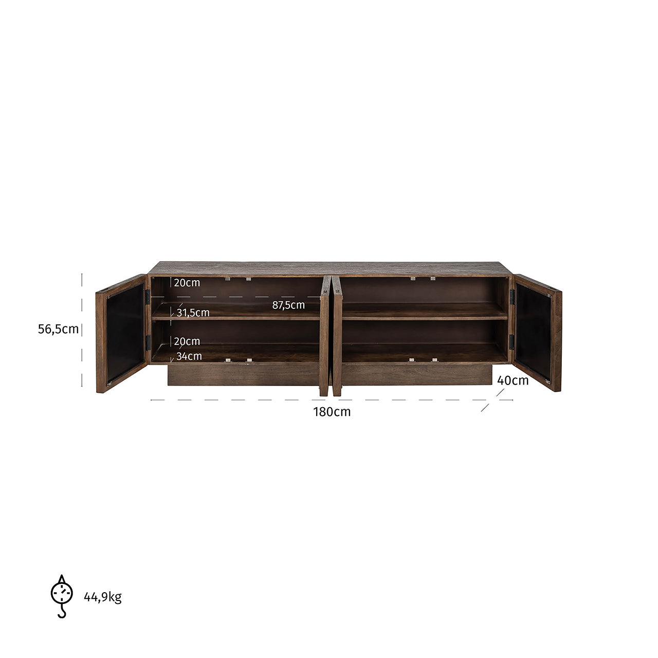 TV-meubel Bryant 4-deuren (Bruin)