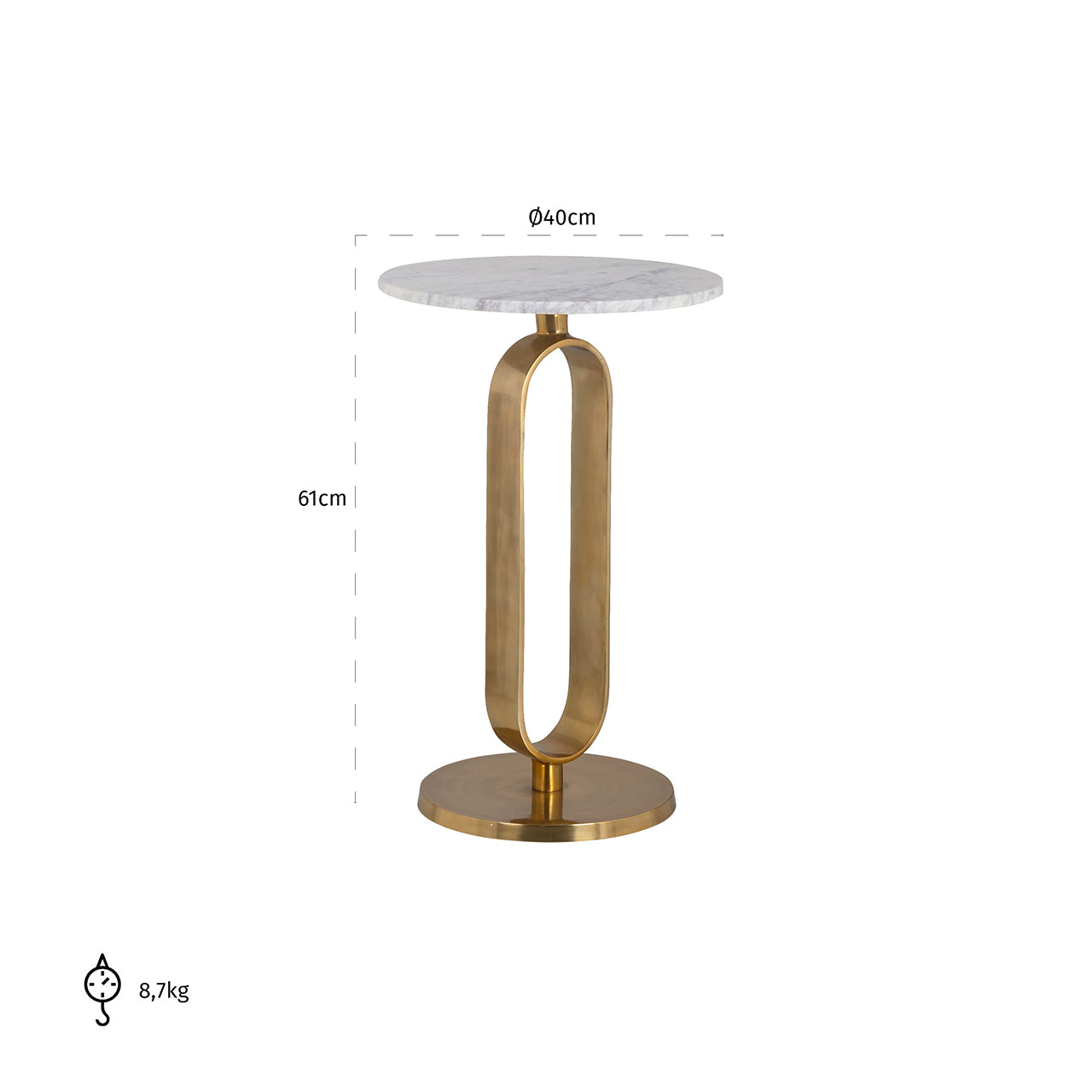 Bijzettafel Celine (Geborsteld Goud)