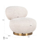 Draaifauteuil Jace in mooie crèmekleur (Be Lovely 11 Cream)