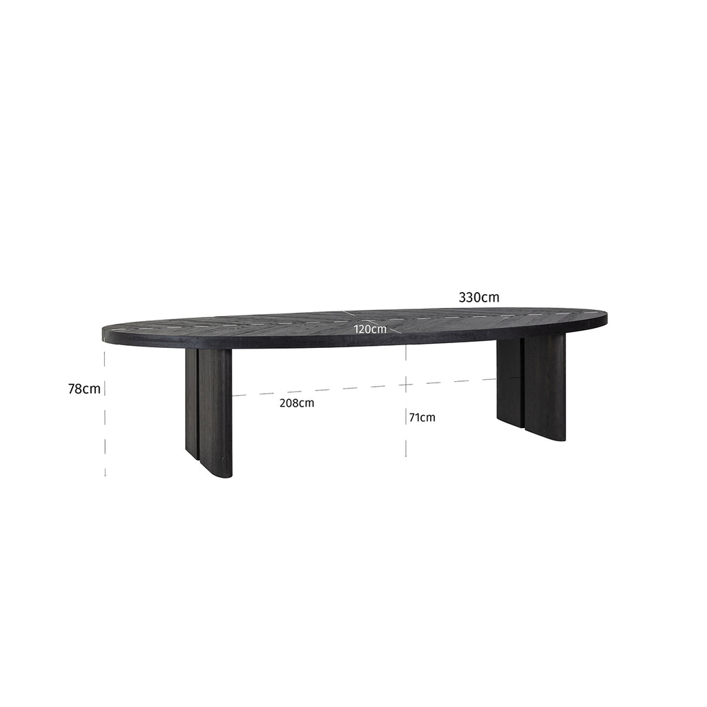 Eettafel Lilly 330 ovaal (Donker koffie)