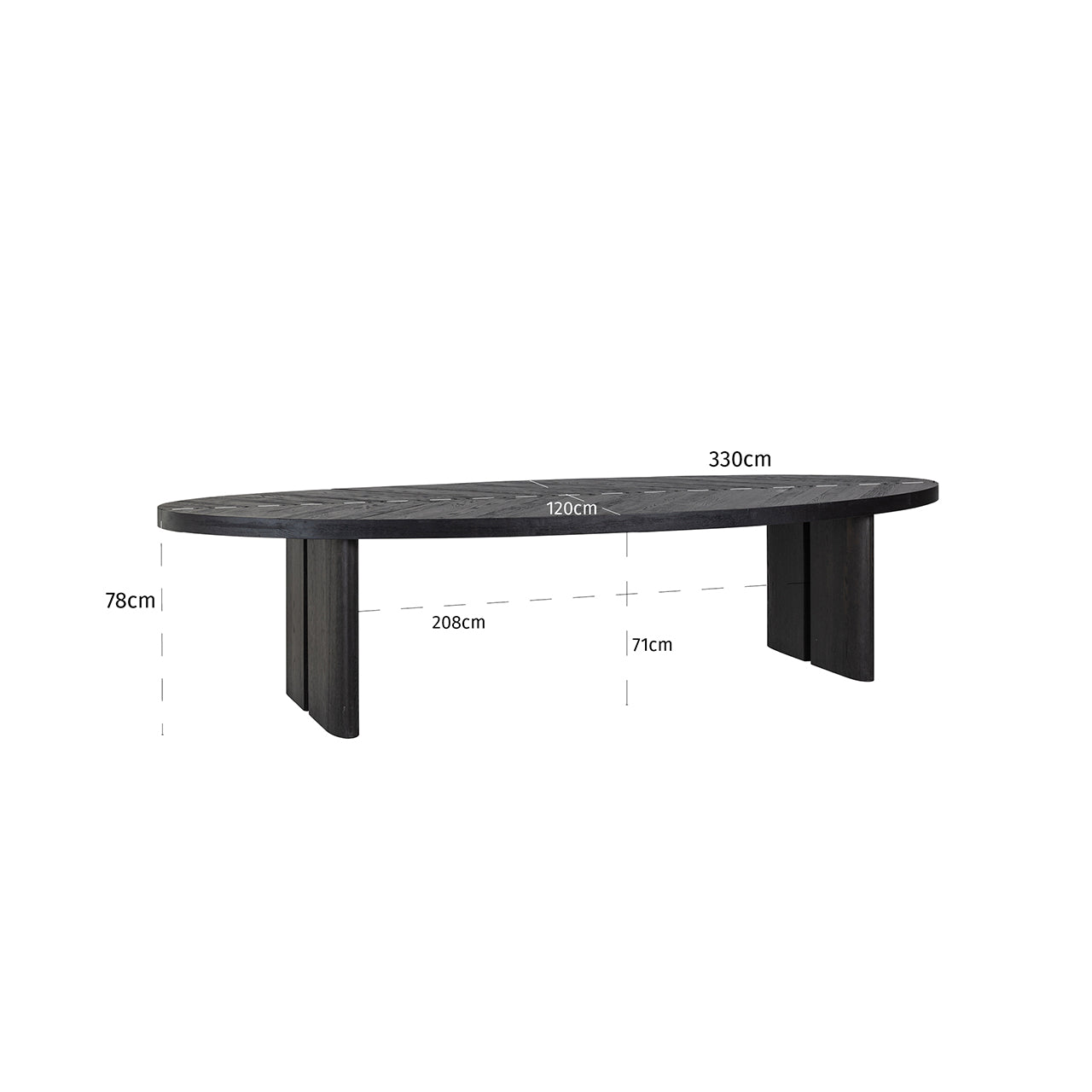 Eettafel Lilly 330 ovaal (Donker koffie)
