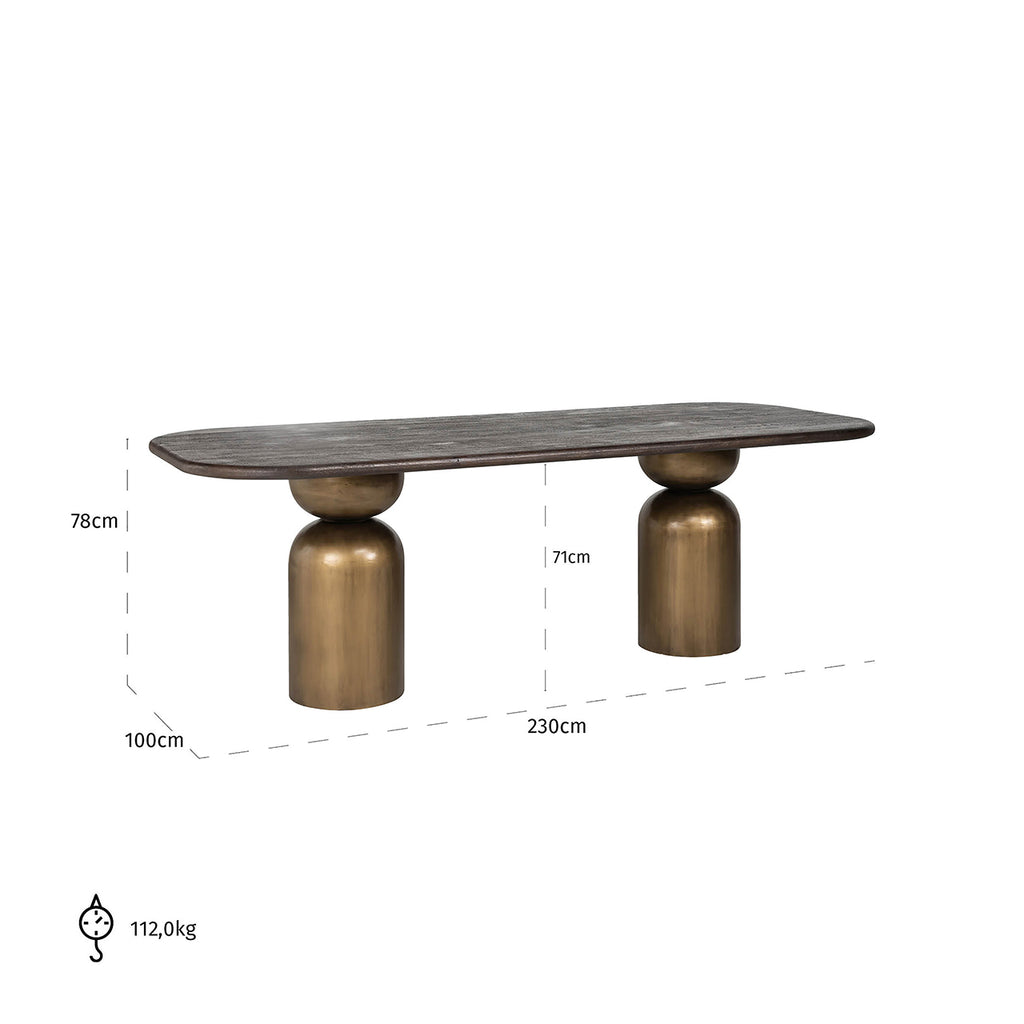 Eettafel Cavo 230 (Bruin)