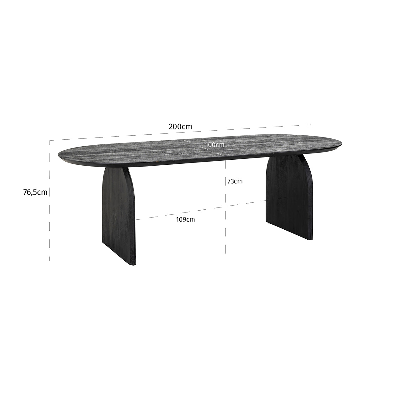 Eettafel Hudson 200 (Zwart)