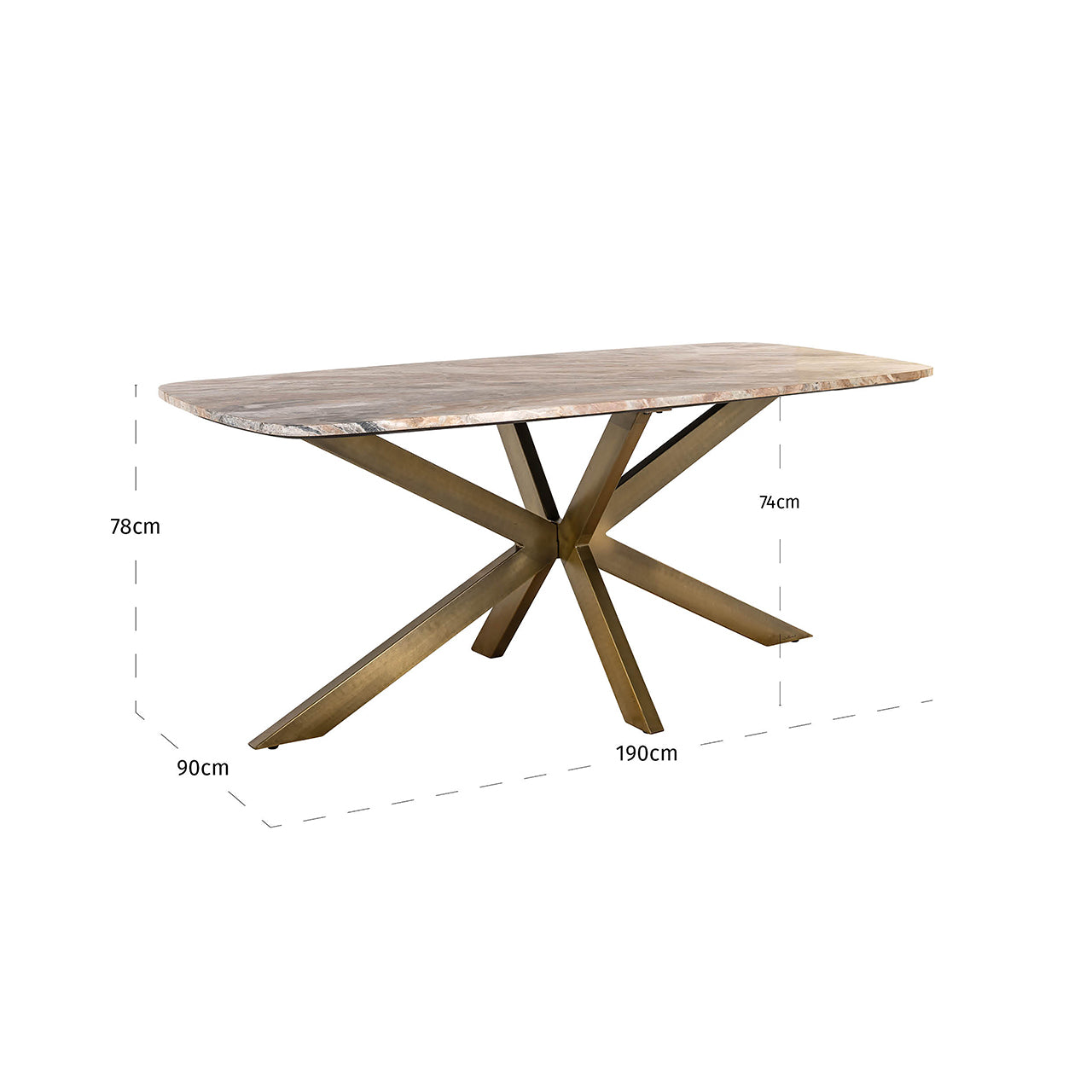 Eettafel Bottega 190 Deens ovaal (Wit)