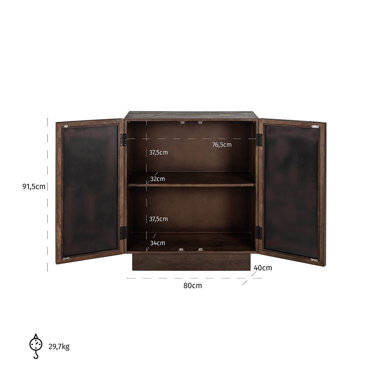 Dressoir Bryant 2-deuren (Bruin)