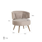 Fauteuil Hazel khaki fluweel brandvertragend (FR-Quartz 903 Khaki)