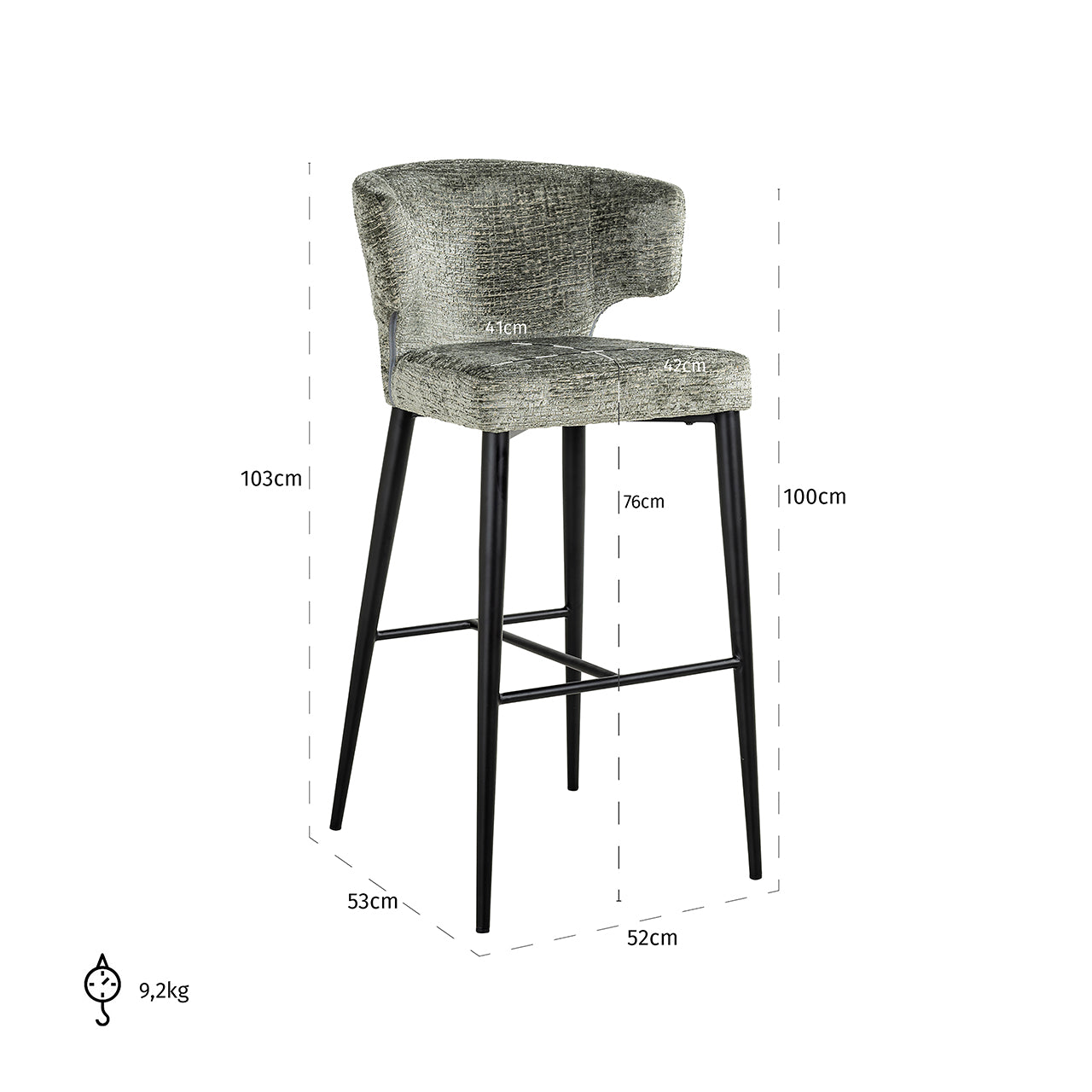 Barstoel Taylor tijm fusion (Fusion tijm 206)