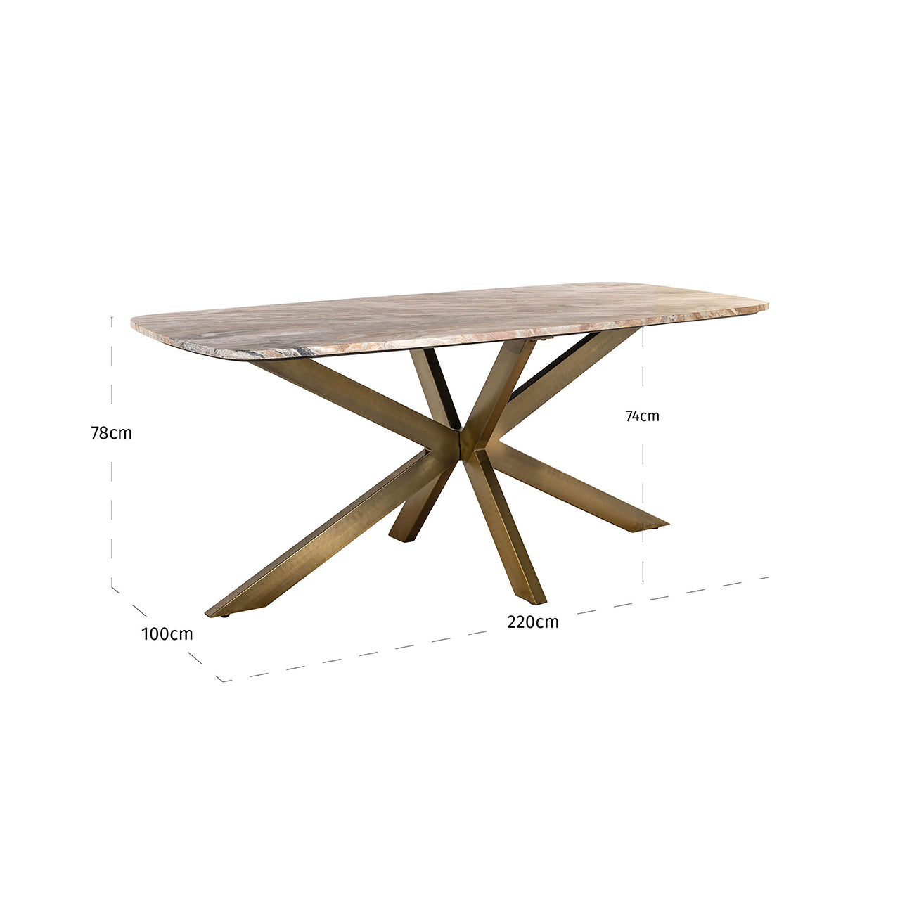 Eettafel Bottega 220 Deens ovaal (Wit)
